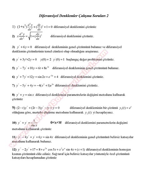 Diferansiyel İşlemler